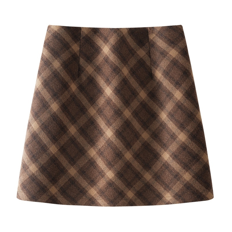 格紋毛呢短裙 兩色