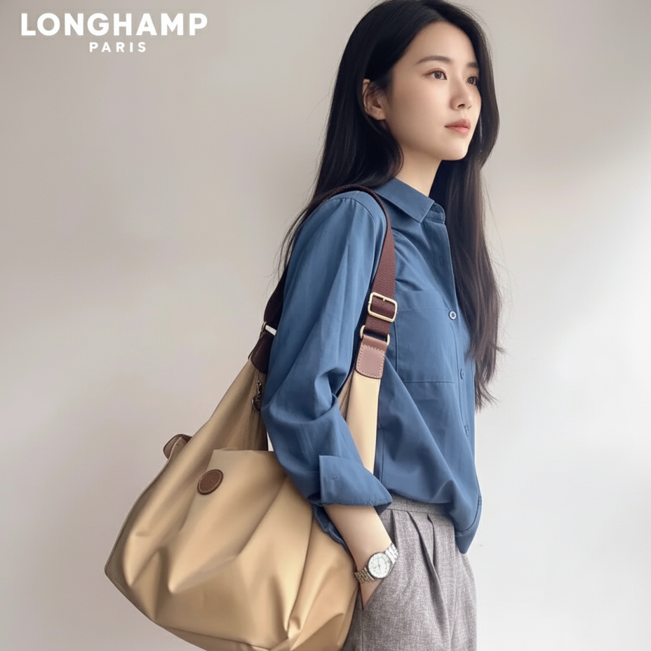 Longchamp 經典歐洲限定多用途Hobo袋