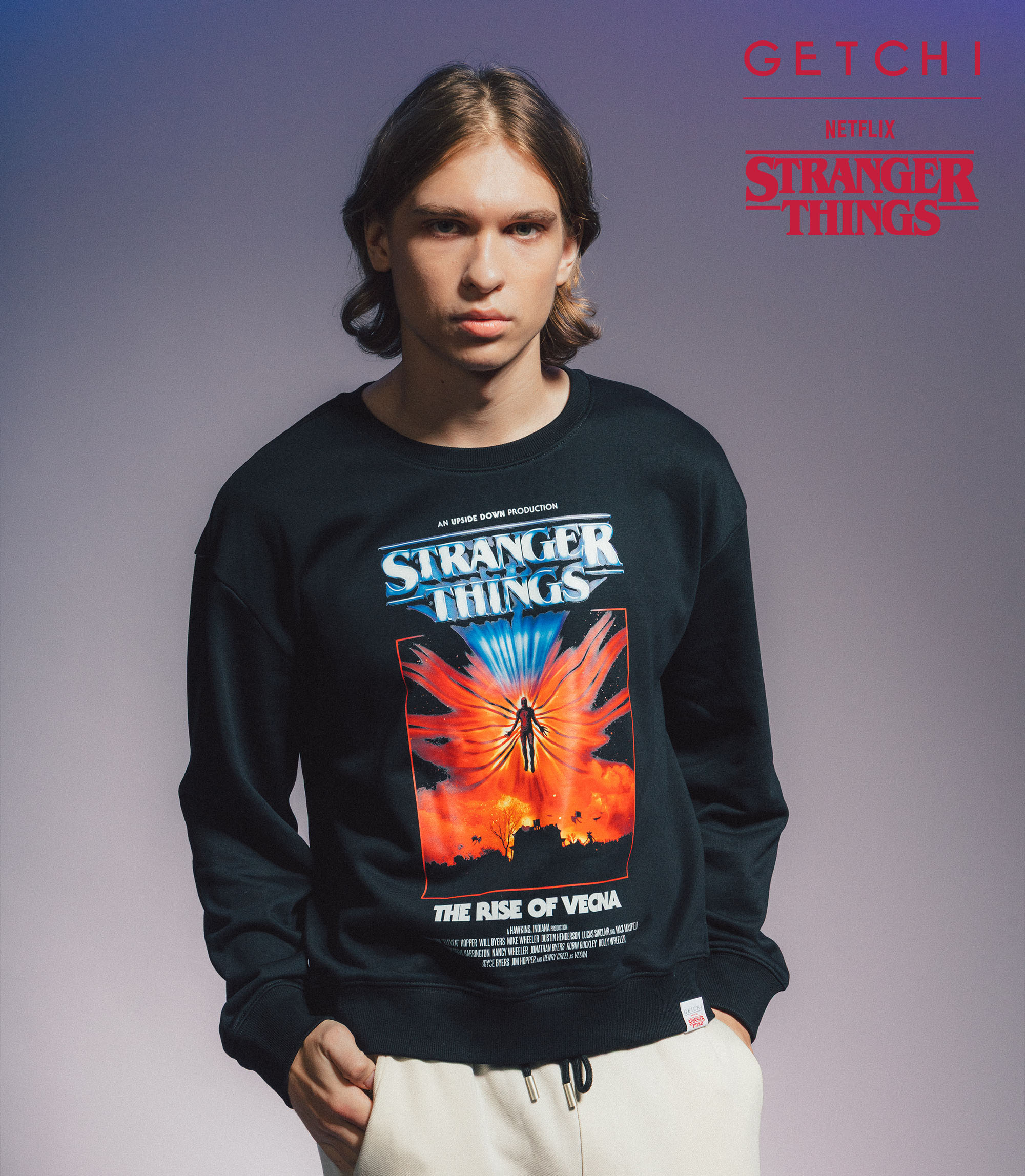 (現貨)Getchi X Stranger Things The Rise of Vecna中性款 長袖大學T