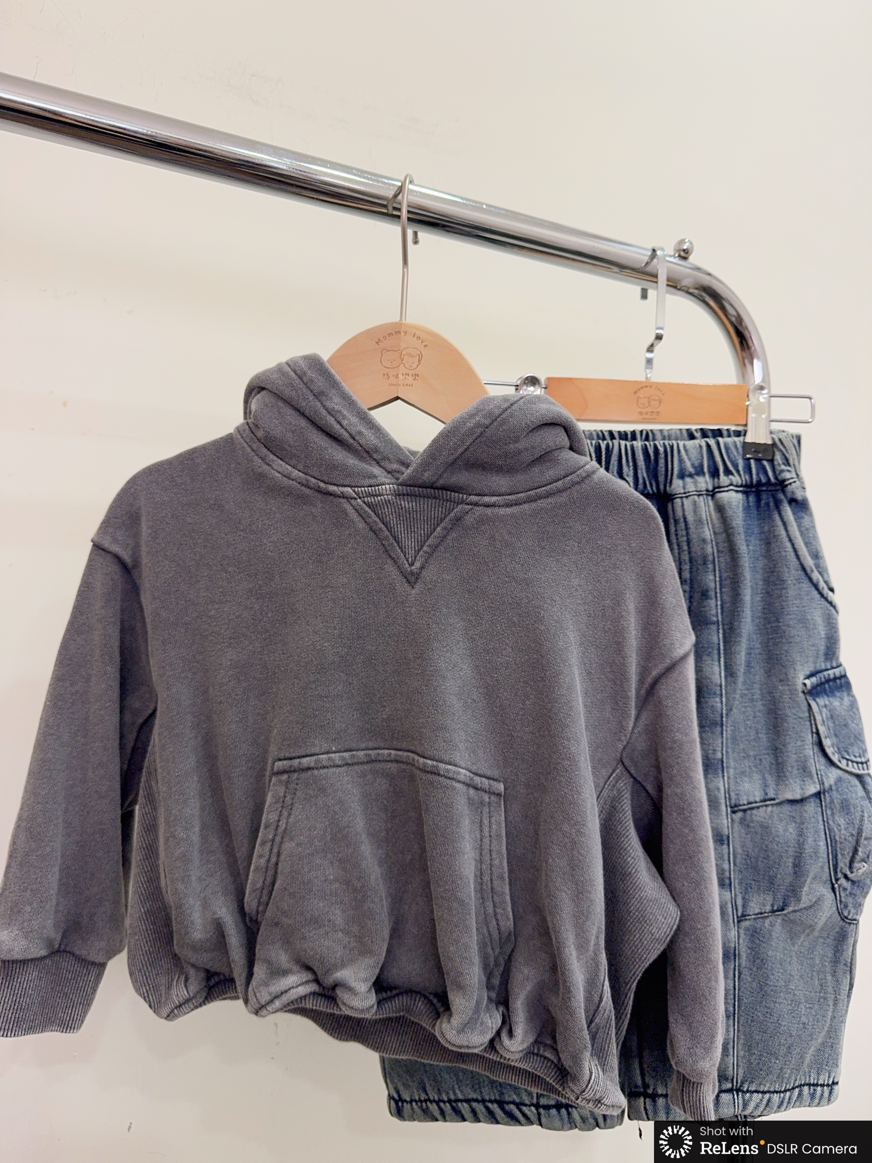 55018設計師家-水洗灰連帽上衣