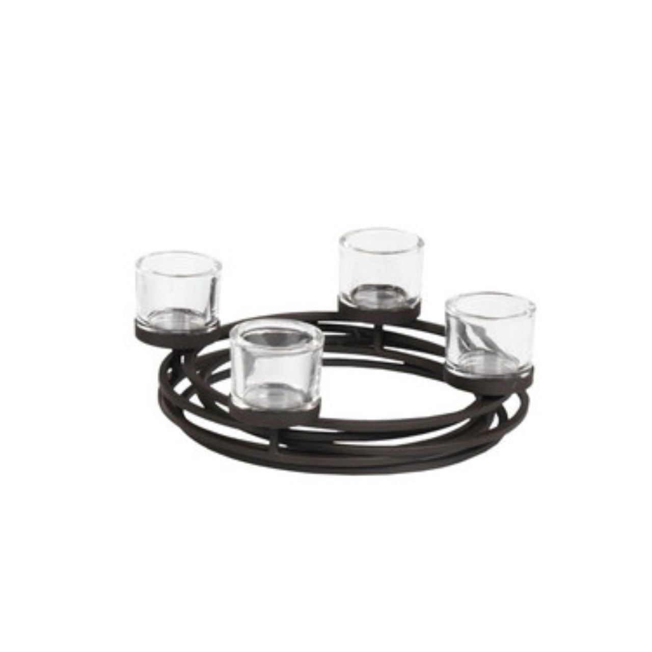 裝飾 鐵製燭台 四環簡約燭台 黑