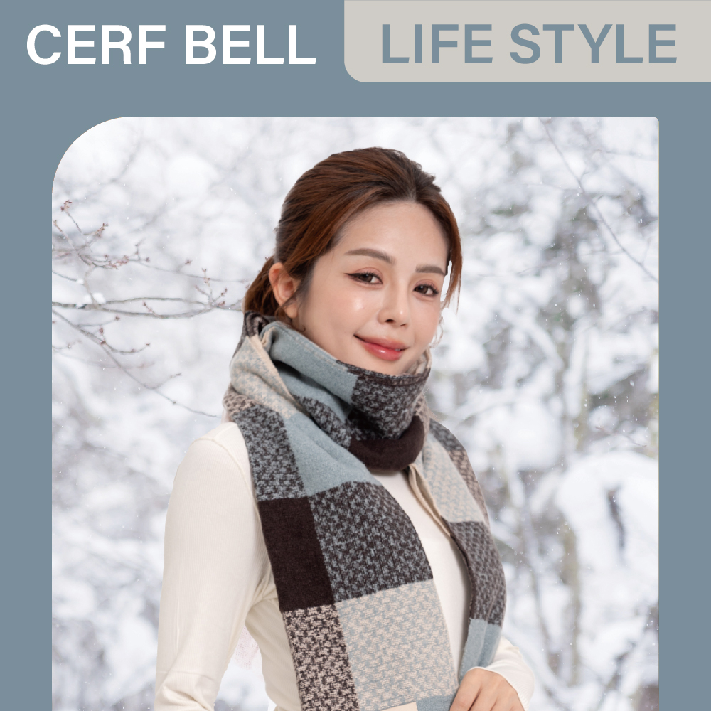 【肌暖】格紋柔暖披肩圍巾丨AW0027、AW0028