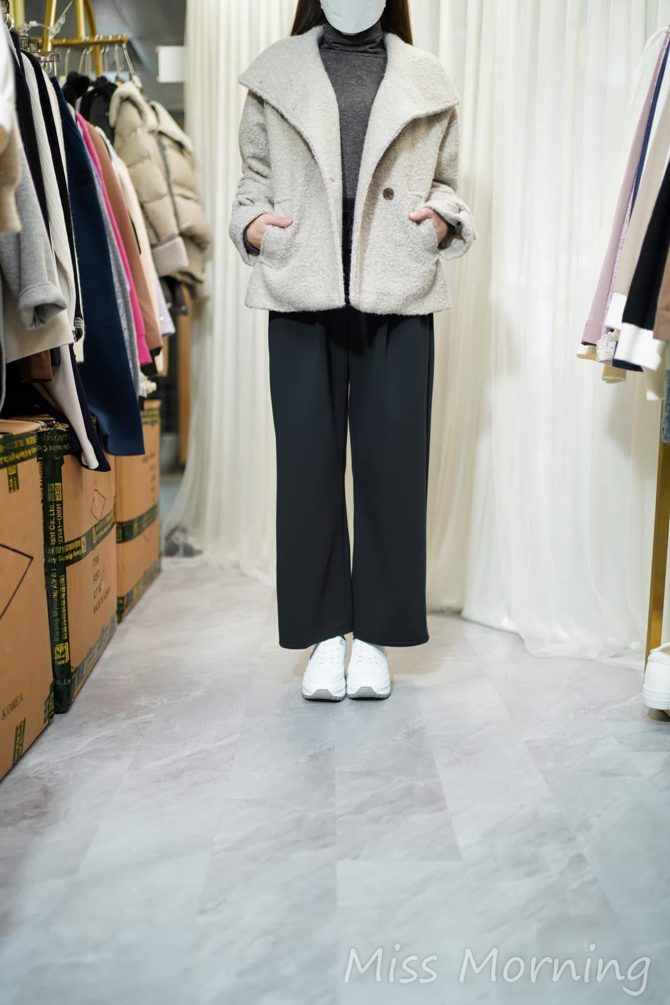 混羊毛圈圈毛外套(14933)