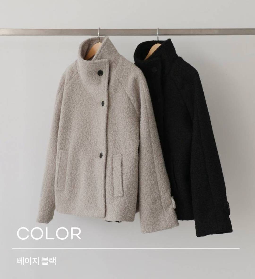 混羊毛圈圈毛外套(14933)