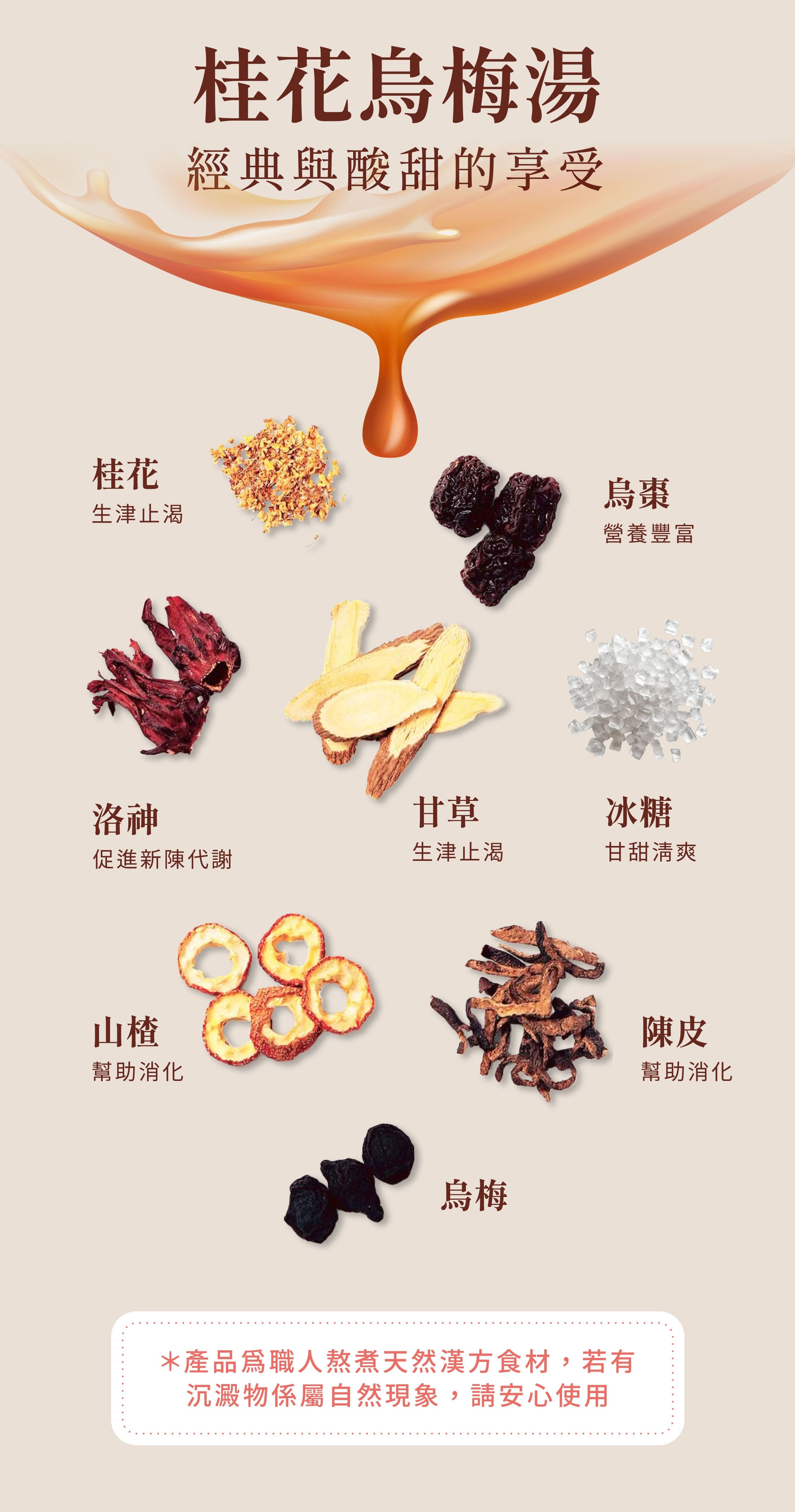 登義桂花烏梅湯原料