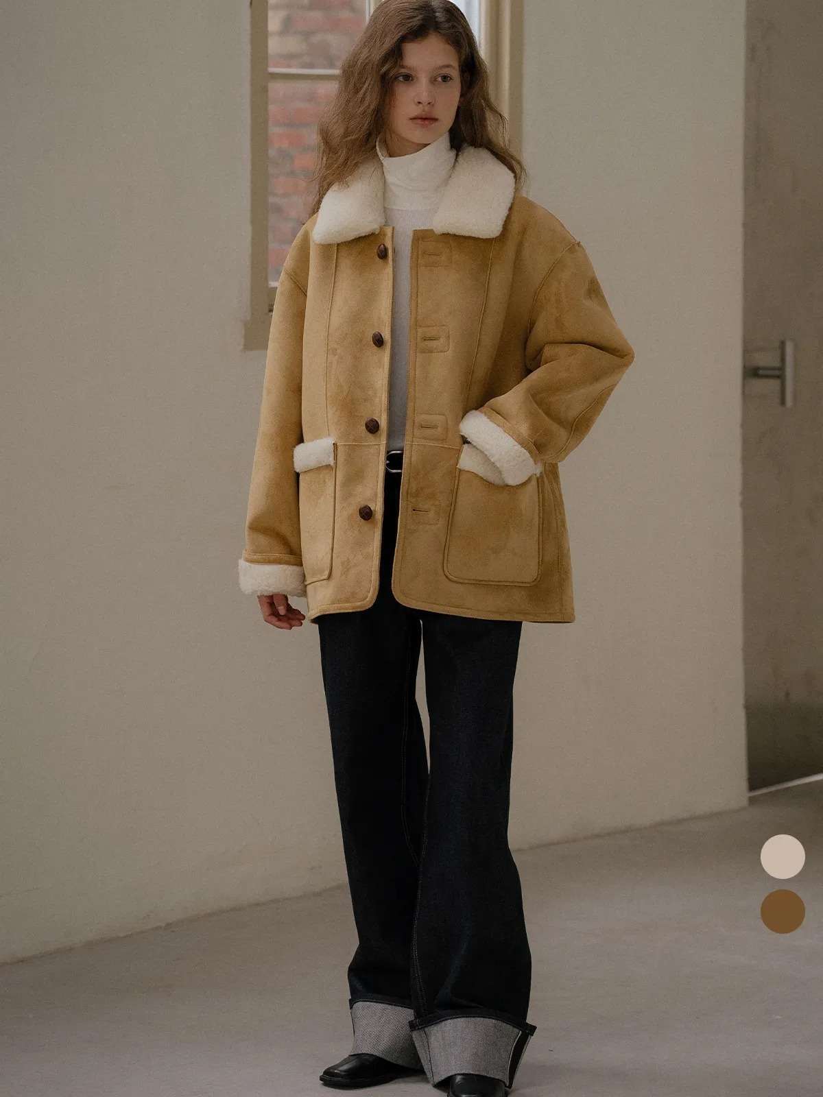 TILLIDIE Reversible suede mustang