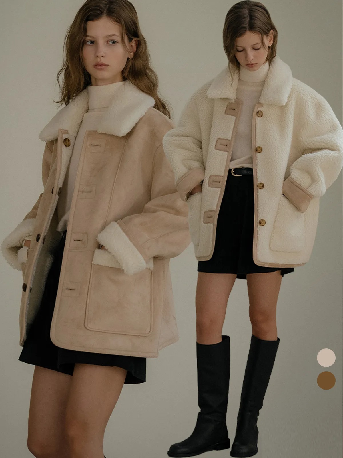 TILLIDIE Reversible suede mustang