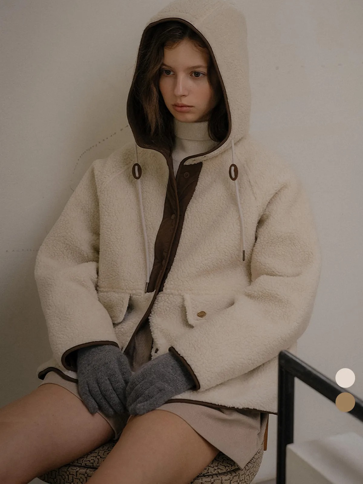 TILLIDIE Hooded Snap Button Dumble Jacket