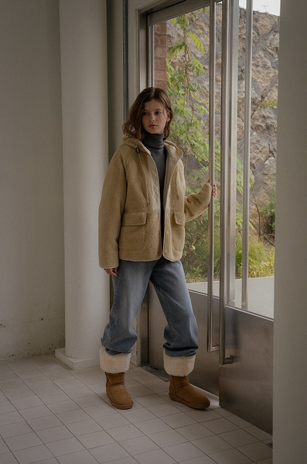 TILLIDIE Hooded Snap Button Dumble Jacket