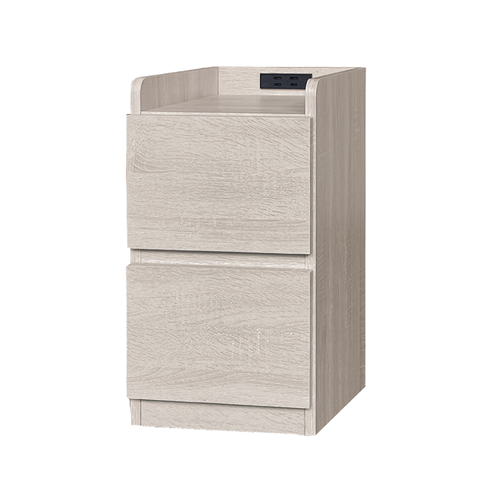 喬伊斯1尺床頭櫃/二抽收納櫃/置物櫃-附插座(四色可選)