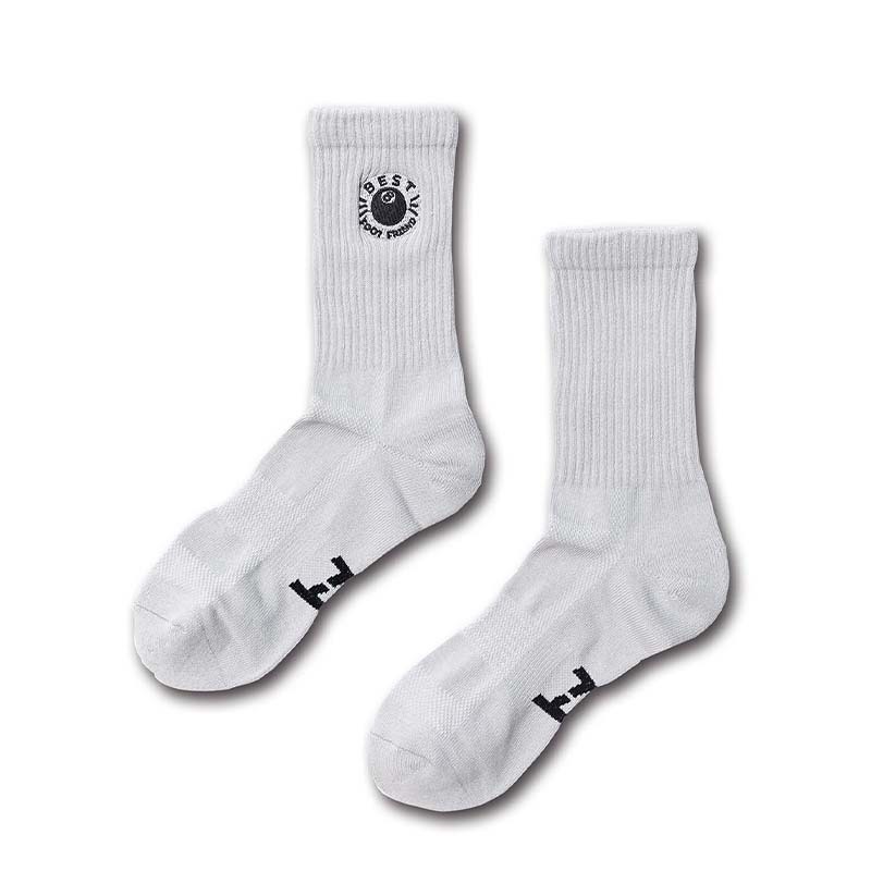 BFF 8Ball Socks 8號球 白色 中筒襪  BF24016-WH [台灣現貨]