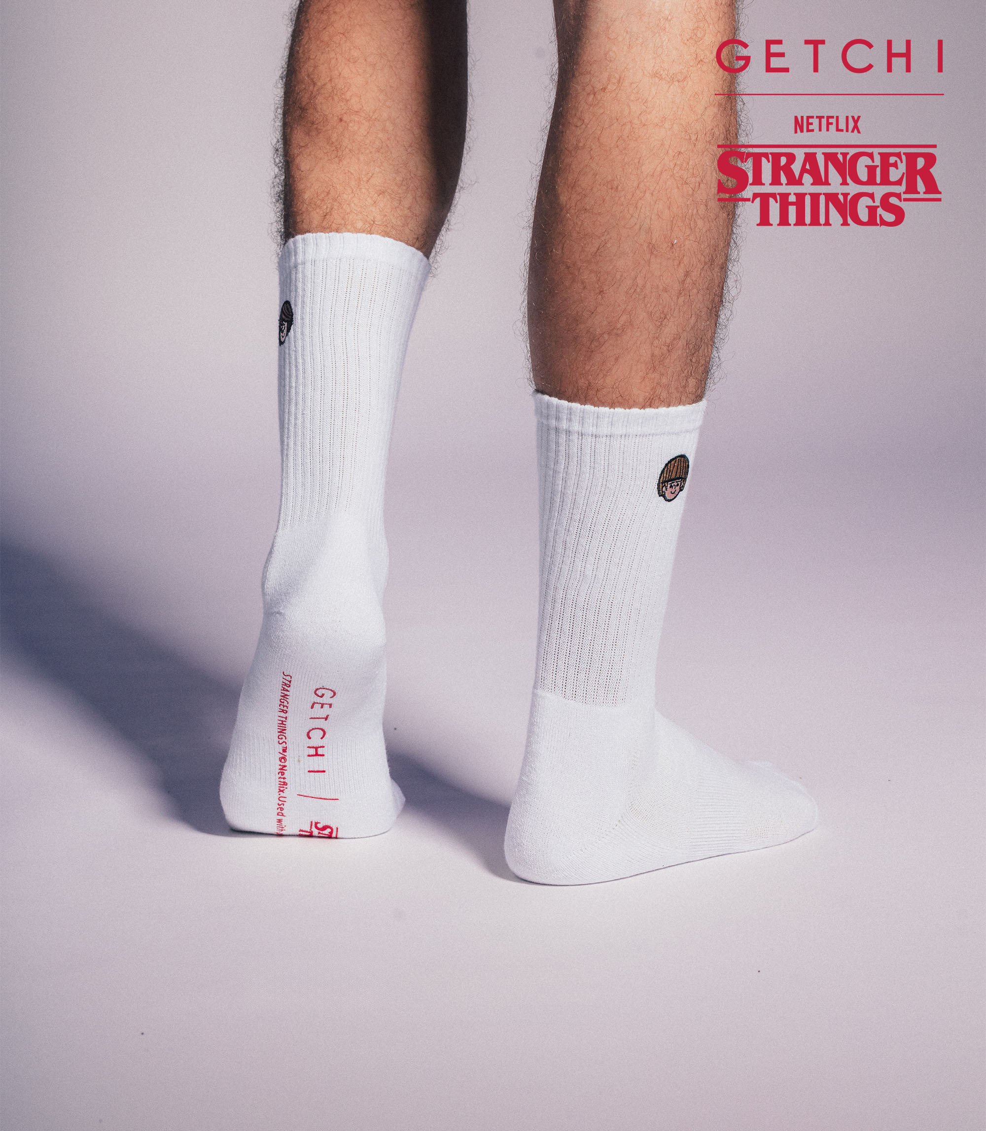 (現貨)Getchi X Stranger Things Q版主角系列襪子(黑/白)