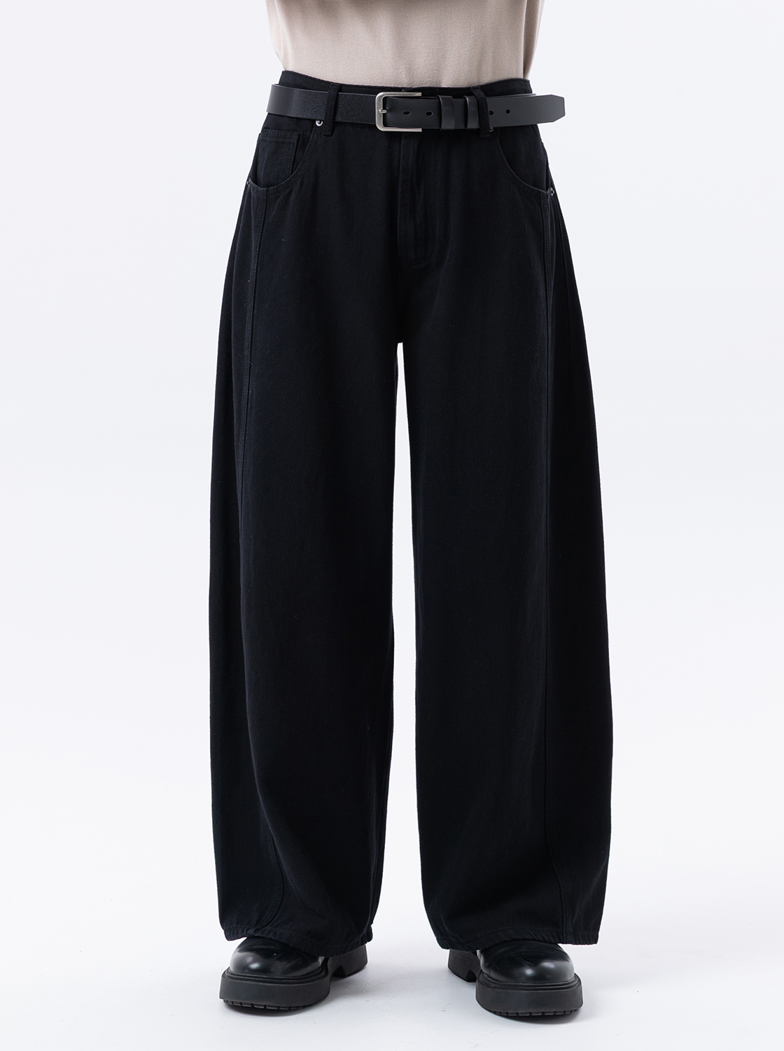 直向線條超寬直筒褲