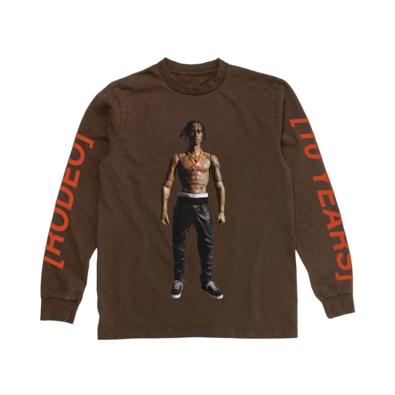 Travis Scott Rodeo 10 Years Action Figure Longsleeve 長袖 咖啡色 HTTS-LS02 [台灣現貨]