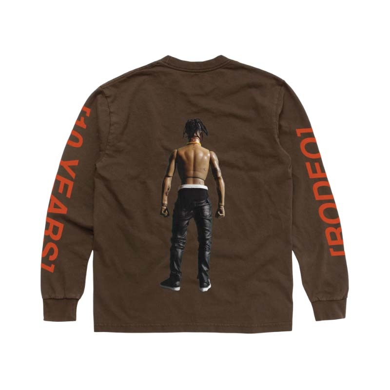 Travis Scott Rodeo 10 Years Action Figure Longsleeve 長袖 咖啡色 HTTS-LS02 [台灣現貨]