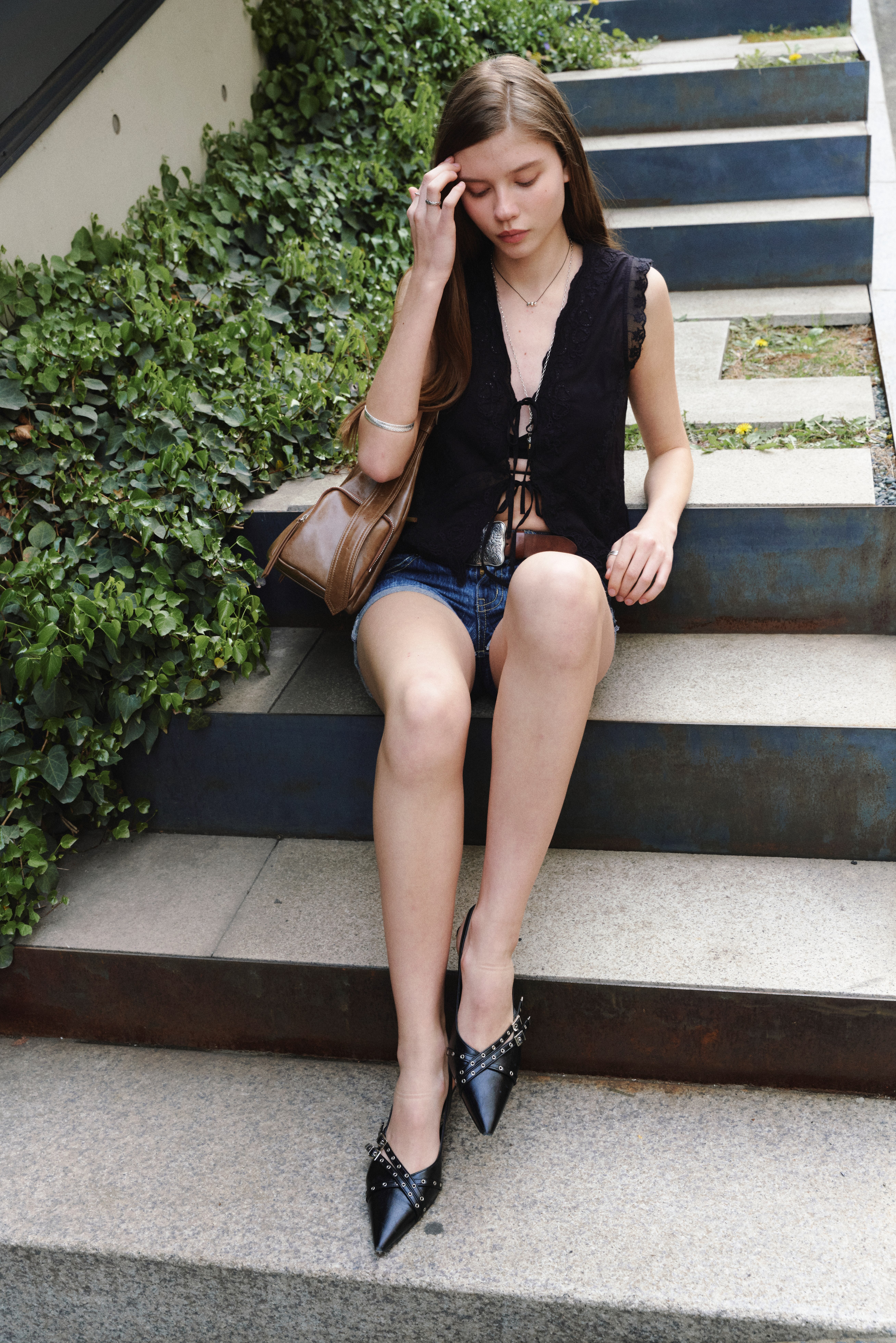 KHIHO BELTED SLINGBACKS K23-SH048 BK