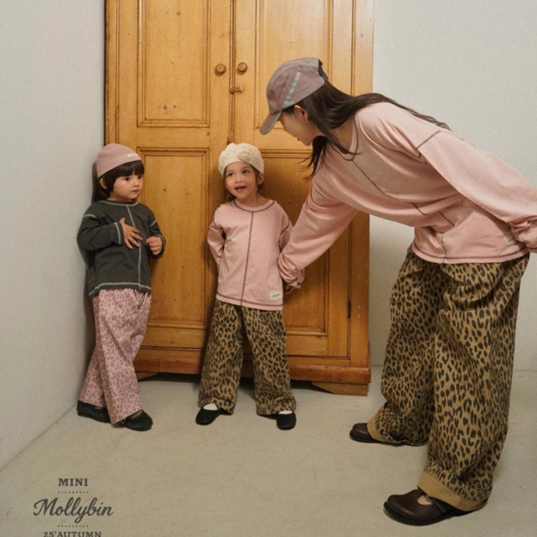韓國  MOLLYBIN - 25秋 親子款豹紋褲 -MOM