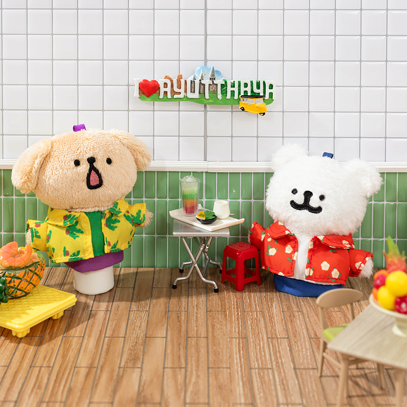 線條小狗伸縮吊飾花襯衫 [共2款可選擇]