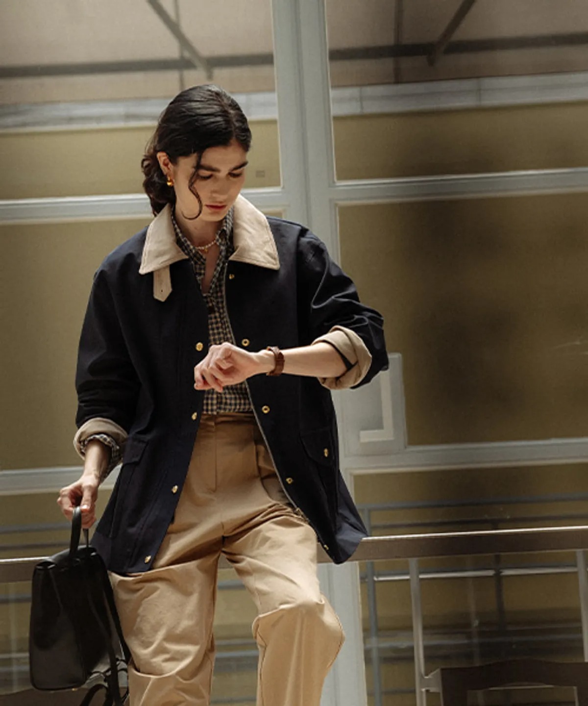 TILLIDIE Coloring Collar Point Utility Jacket