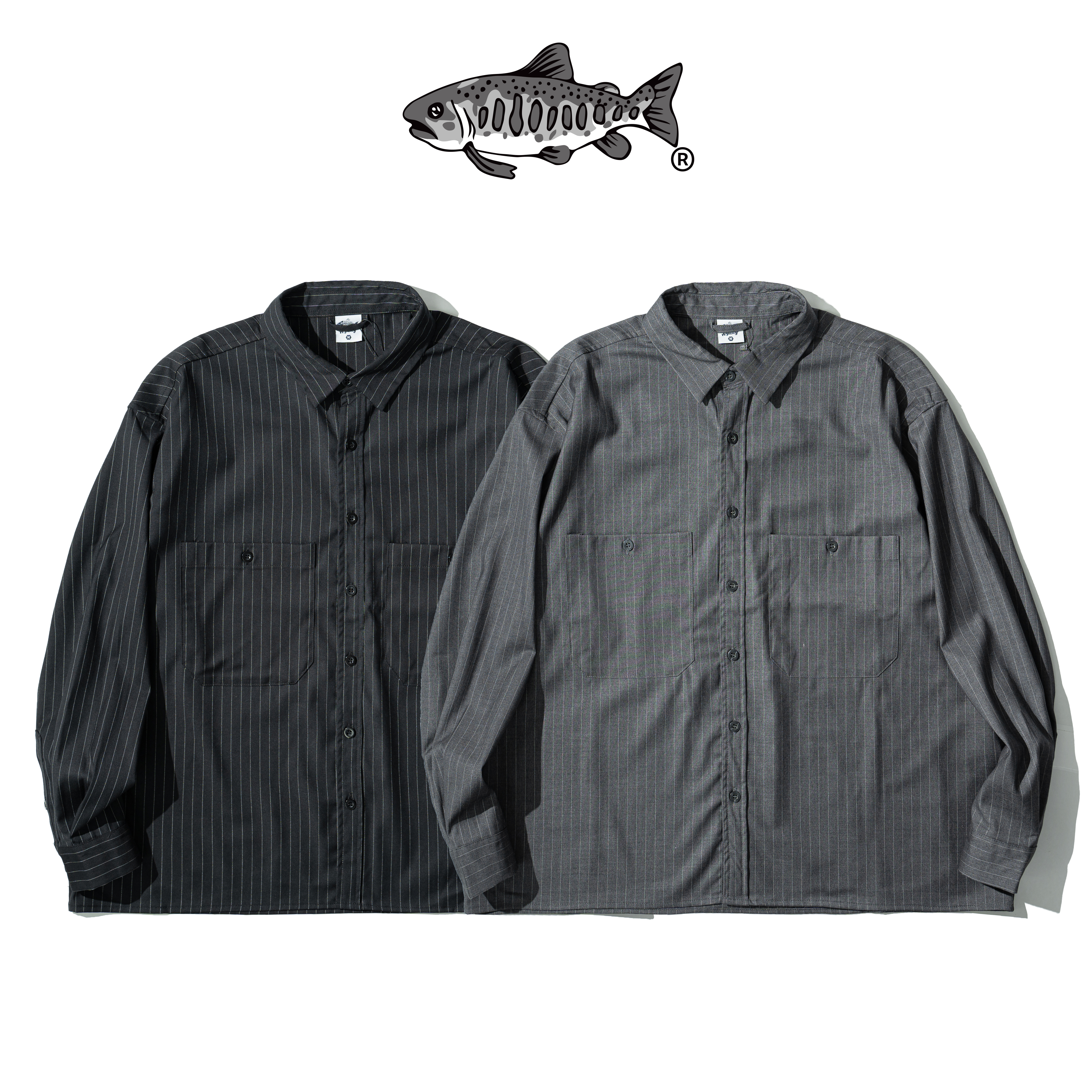 AGILITY Boxy Stripe LS Shirts 寬短 雙口袋 條紋 長袖襯衫 [SH-ACS]