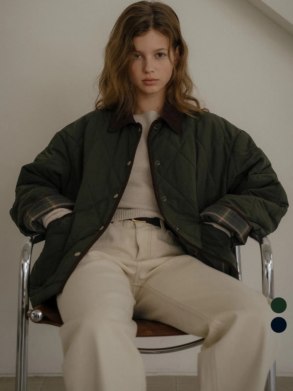 TILLIDIE Classic Collar Point Quilting Jumper