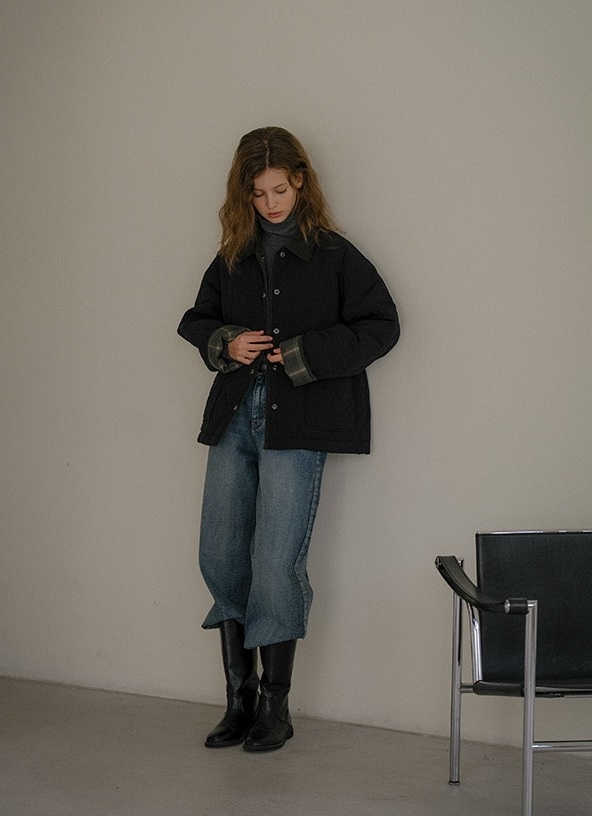 TILLIDIE Classic Collar Point Quilting Jumper