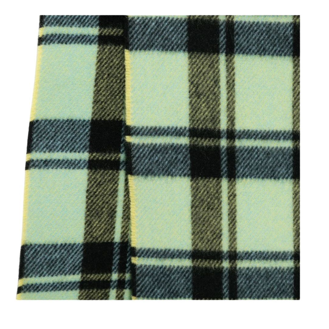 1VT1119-041 GANNI Check Wool Scarf #A6935/301 Yellow Pear/Program 5959 (F-EU-E)