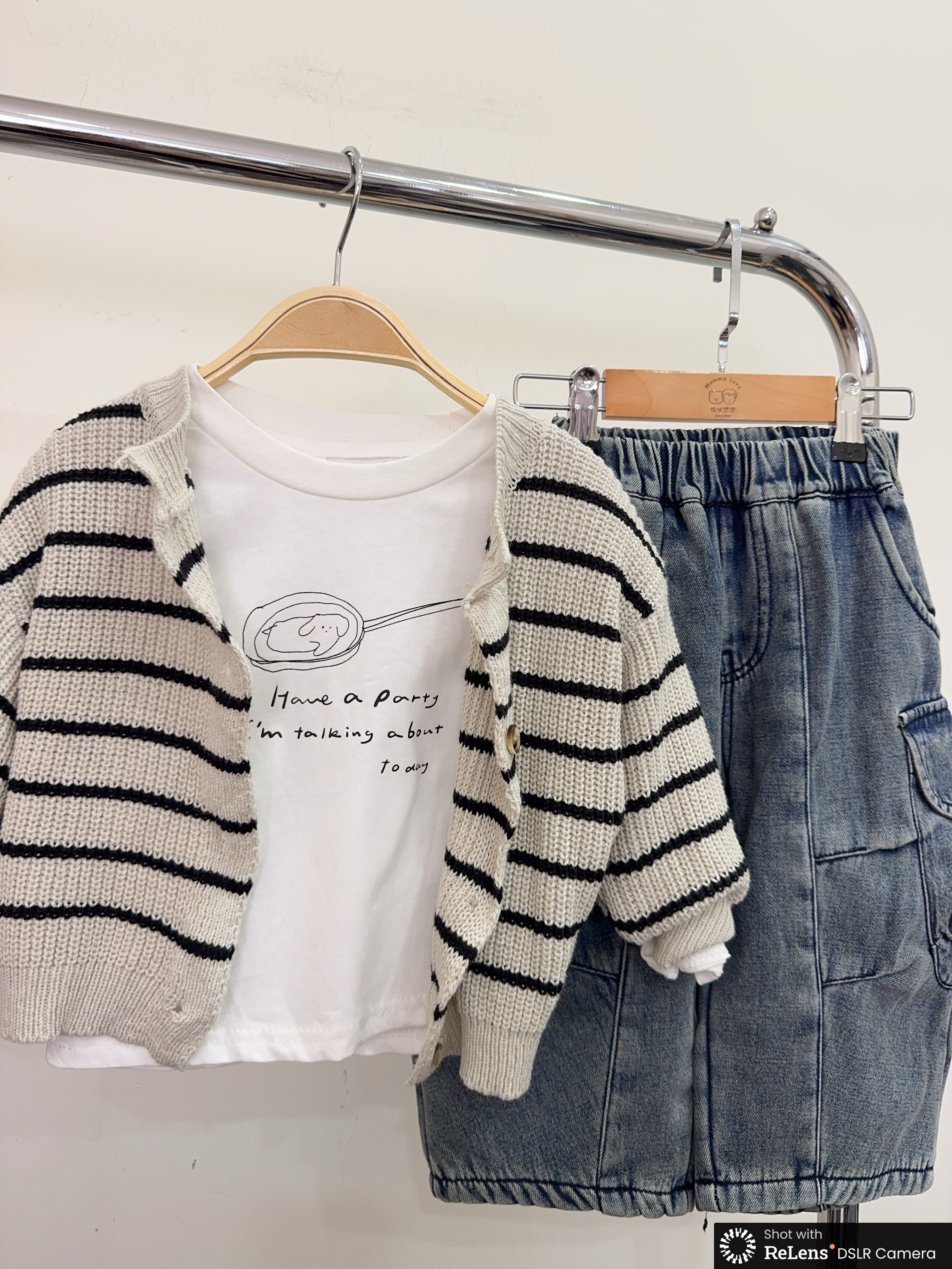 8187條紋針織外套兩件組