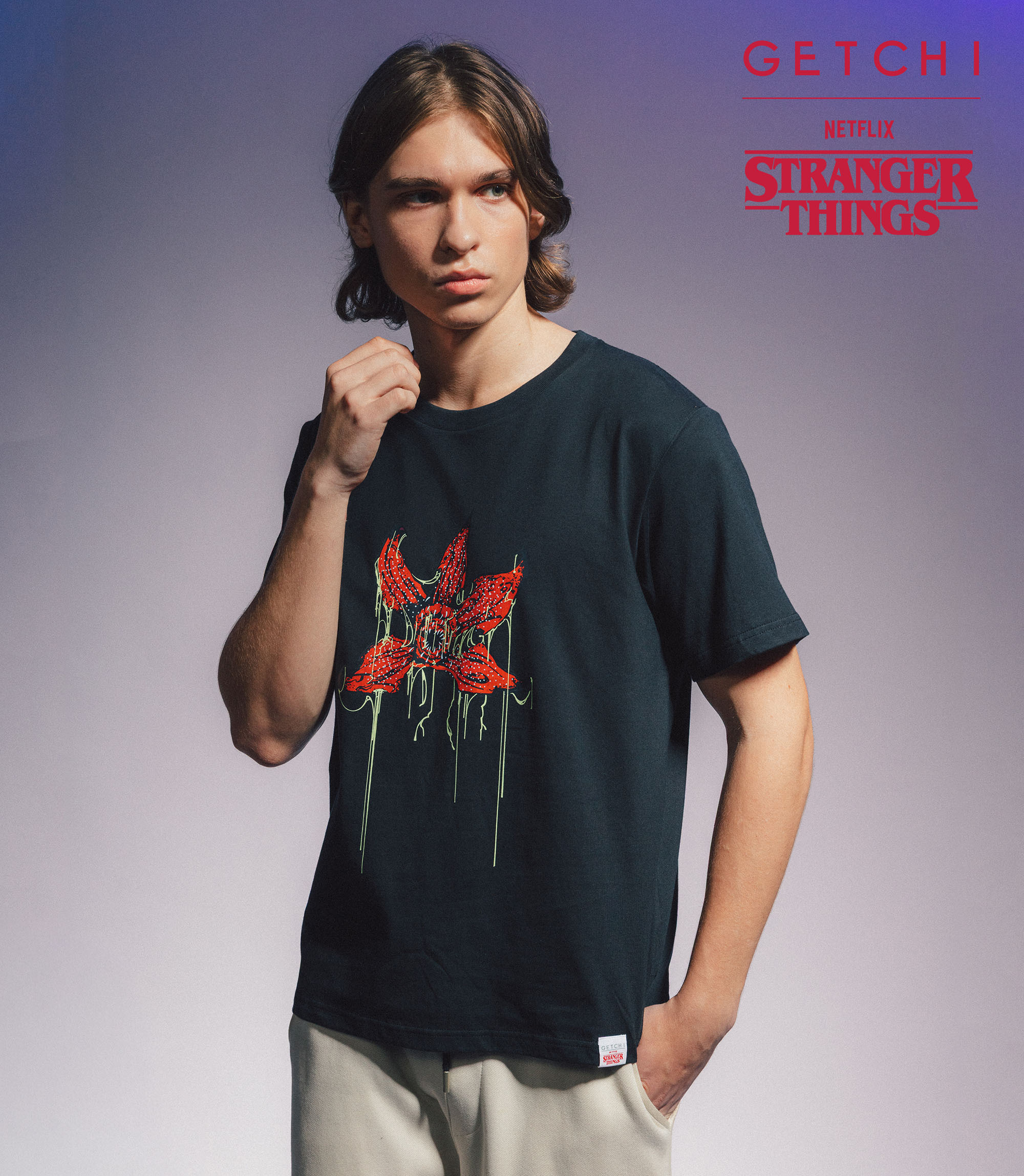 (現貨)Getchi X Stranger Things Demogorgon Flower 中性款 魔花怪T 恤