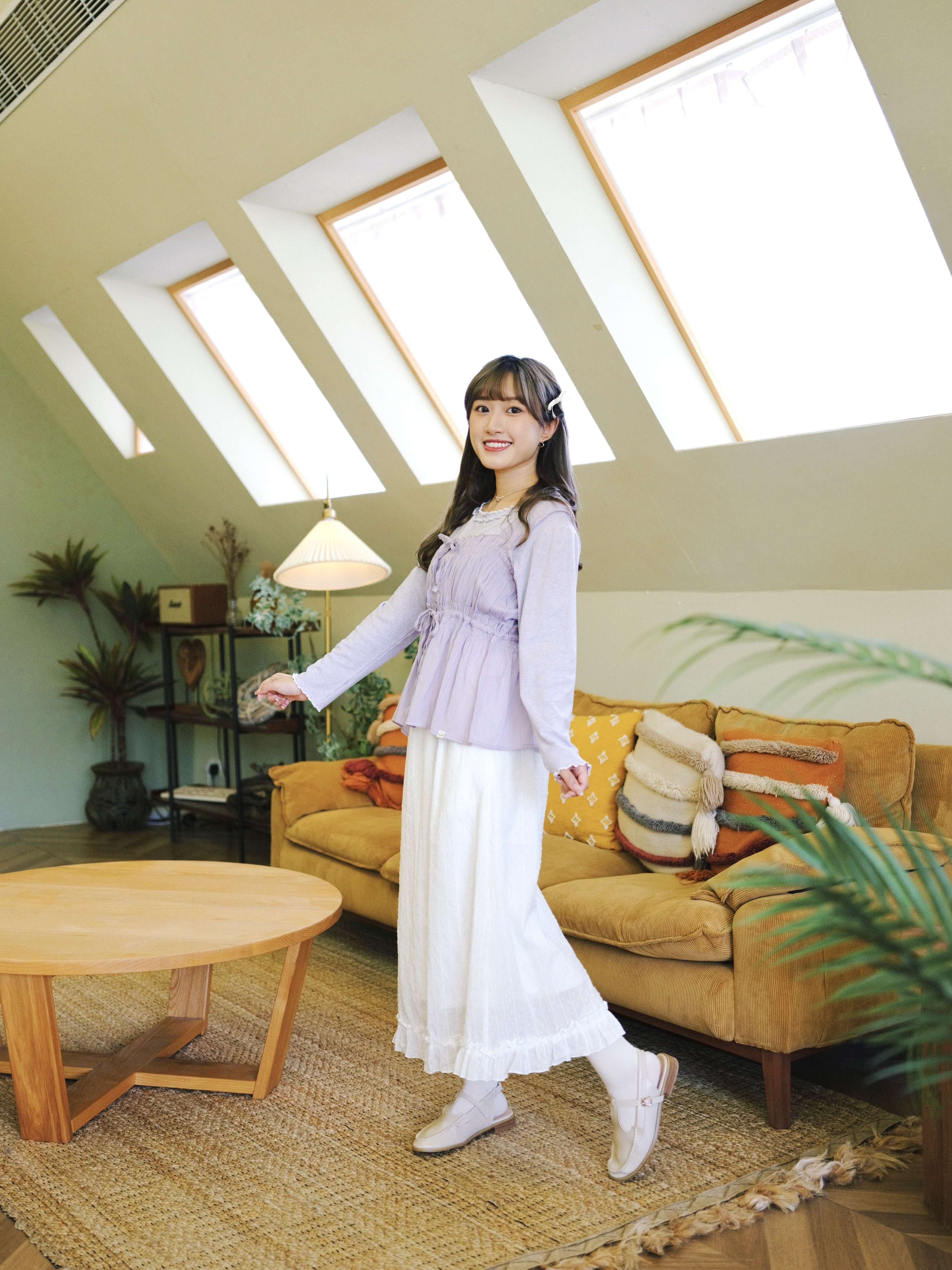 兩色 / 立體小粒荷葉邊長裙 / Dotted Ruffle Hem Midi Skirt