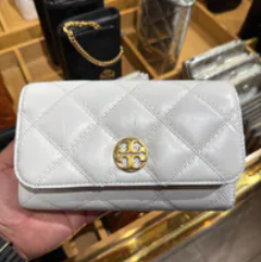 PS51 Tory Burch 174126 Willa Glazed Chain Wallet 0425 Blanc