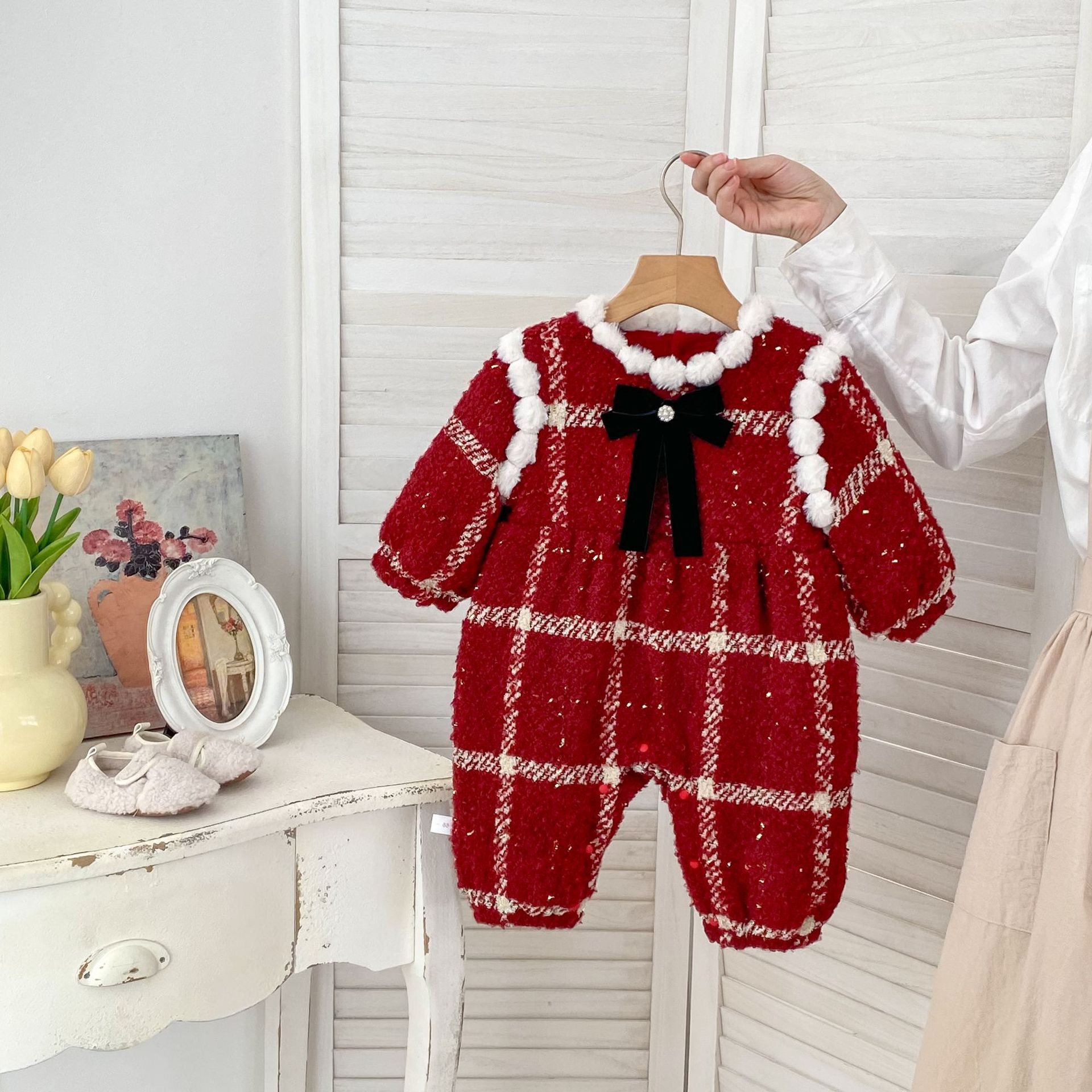 現貨90｜小香風加厚爬服  *﹆ ✴︎