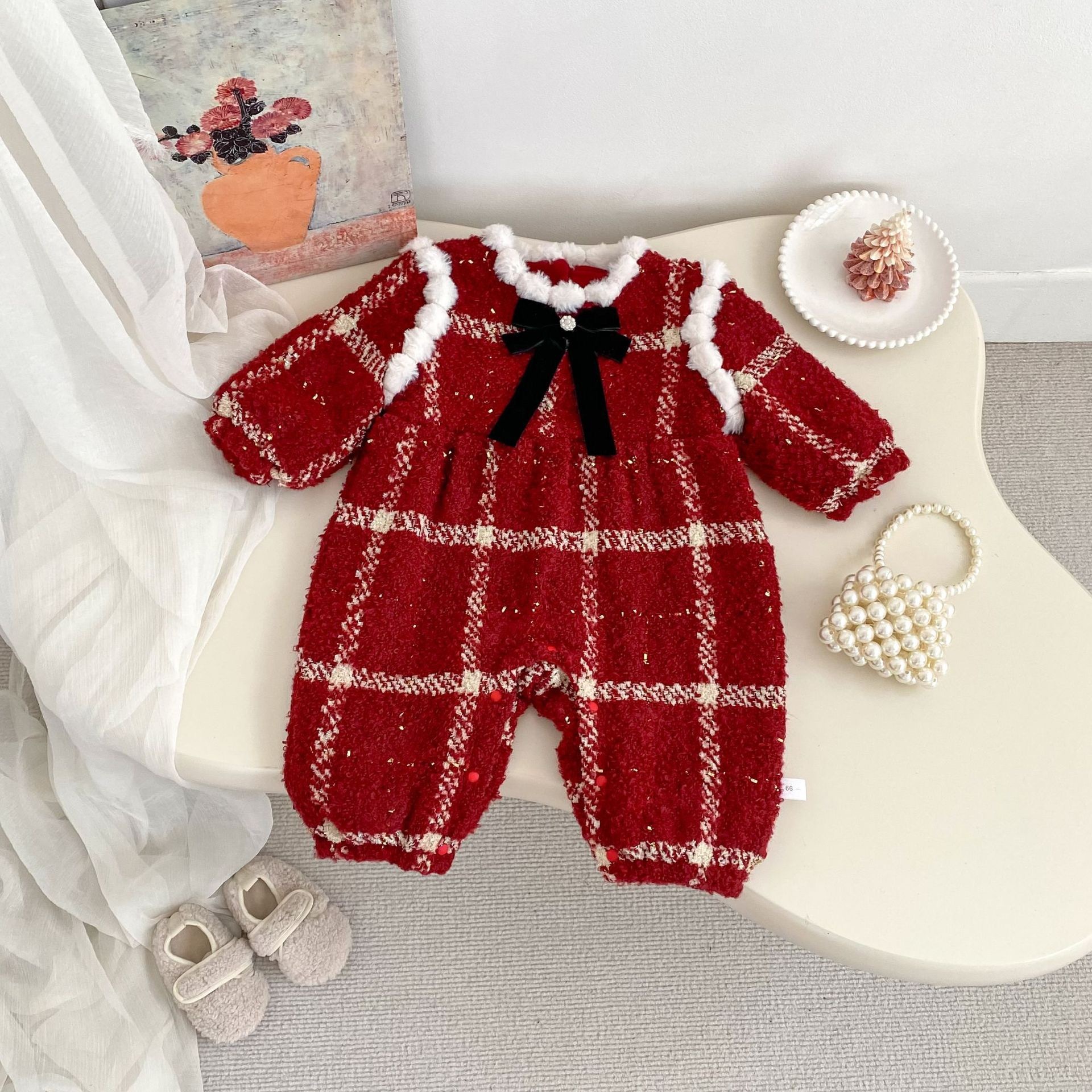 現貨90｜小香風加厚爬服  *﹆ ✴︎