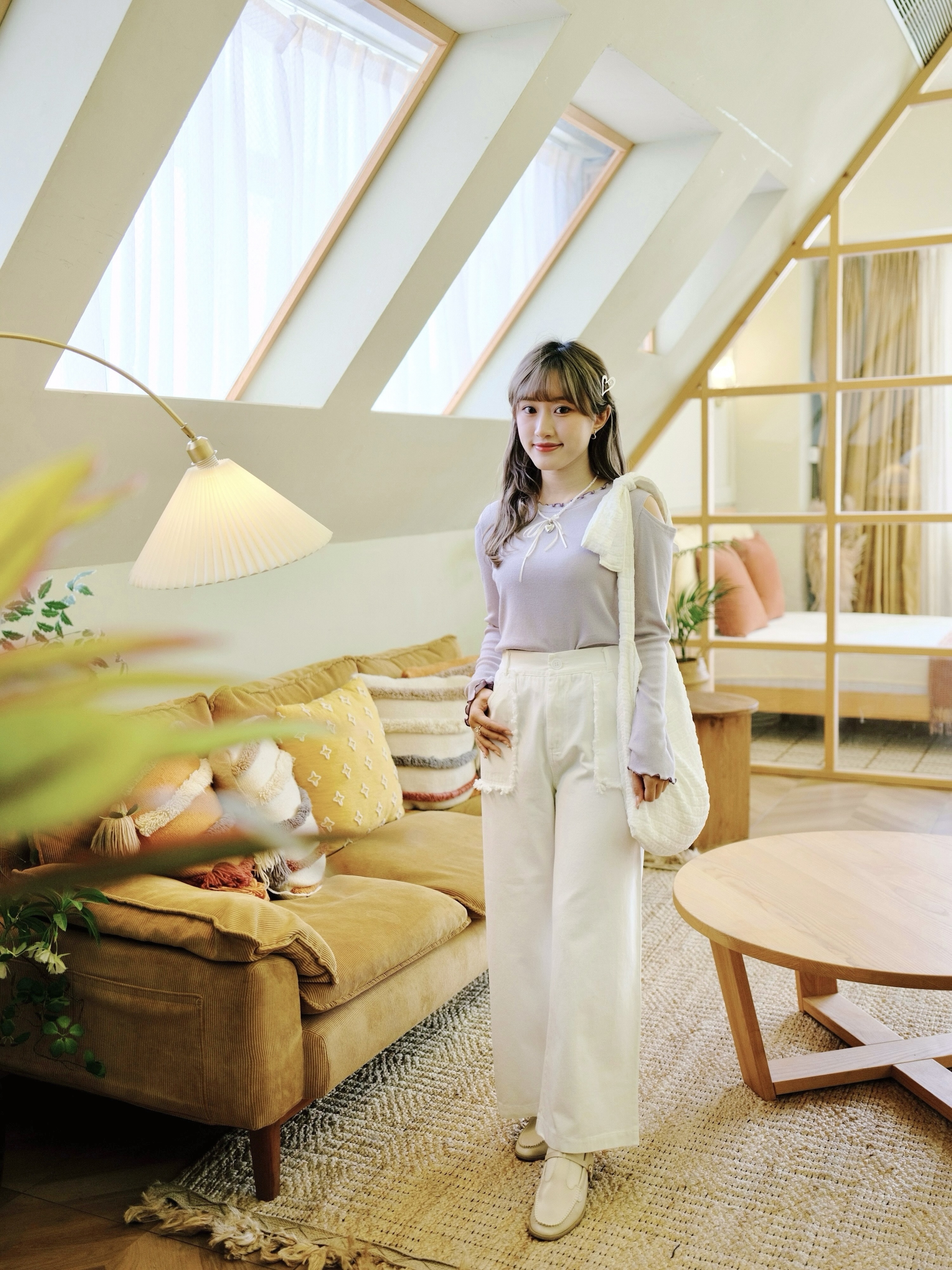 三色 / 流蘇方袋闊腳長褲 / Frayed Pocket Wide-Leg Pants