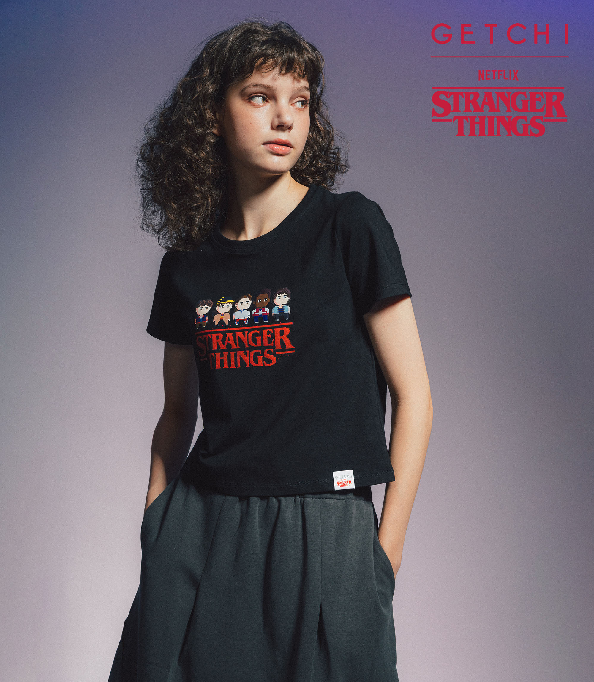 (現貨)Getchi X Stranger Things Friends Forever女款 短版主角人物T 恤