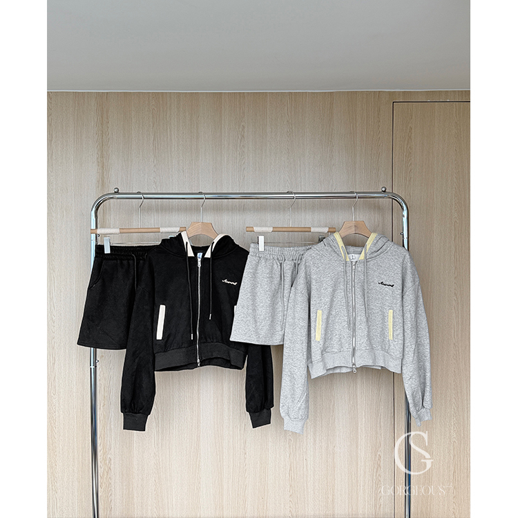 M44「牛奶絨刺繡外套+褲裙SET」