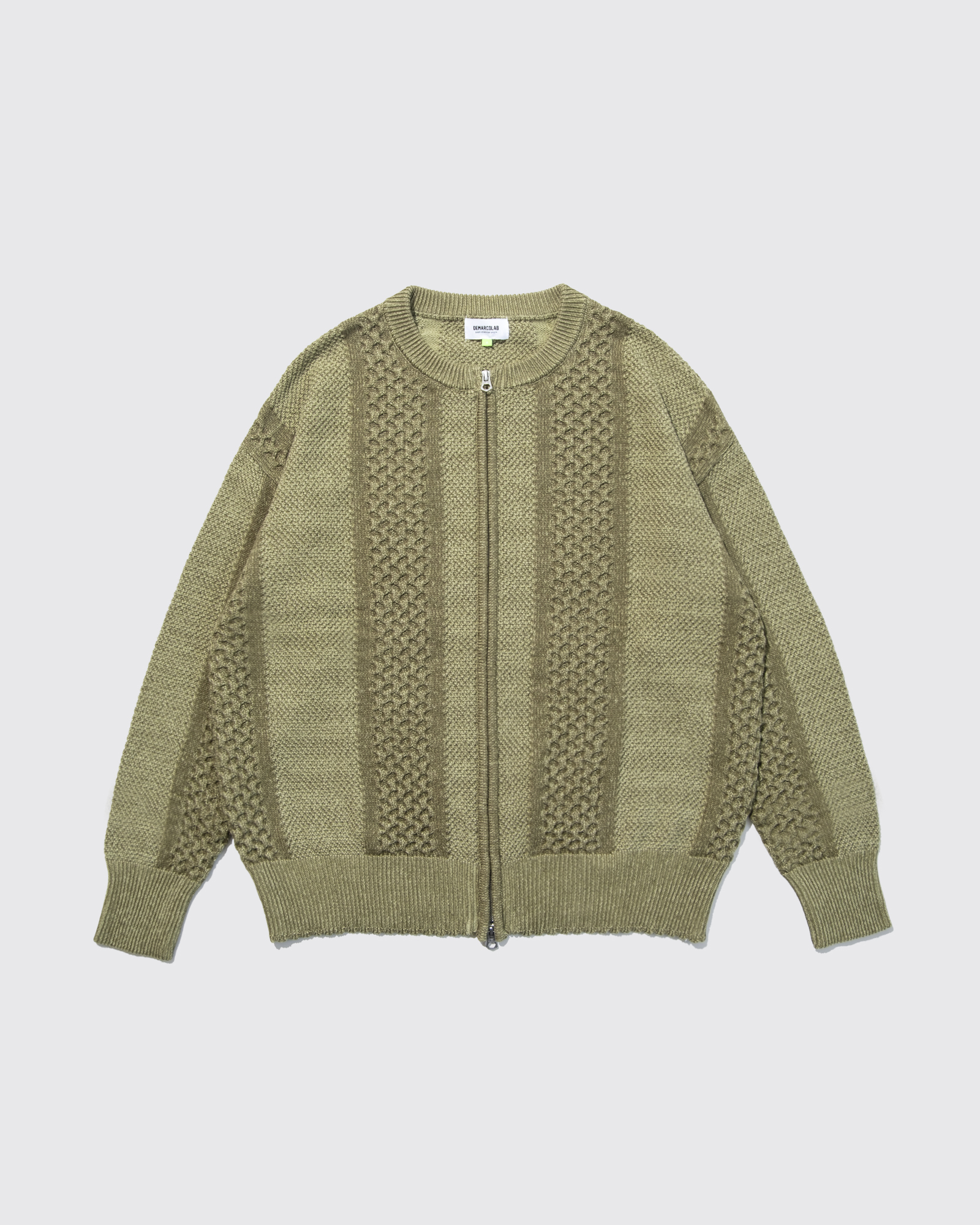 DEMARCOLAB MIX CABLE KNIT ZIP SWEAT - 25FW