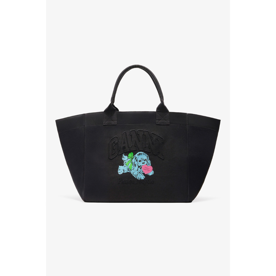 1VT1119-006 GANNI Puppy XXL Tote Black #A7083 (B-EU-E)
