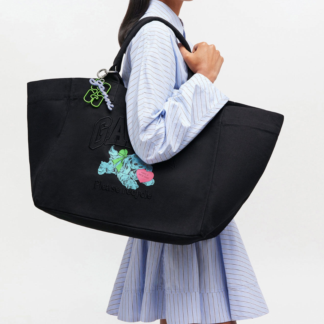 1VT1119-006 GANNI Puppy XXL Tote Black #A7083 (B-EU-E)