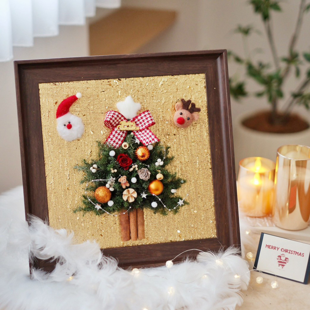 金箔聖誕樹畫框 / 可以擺放or掛