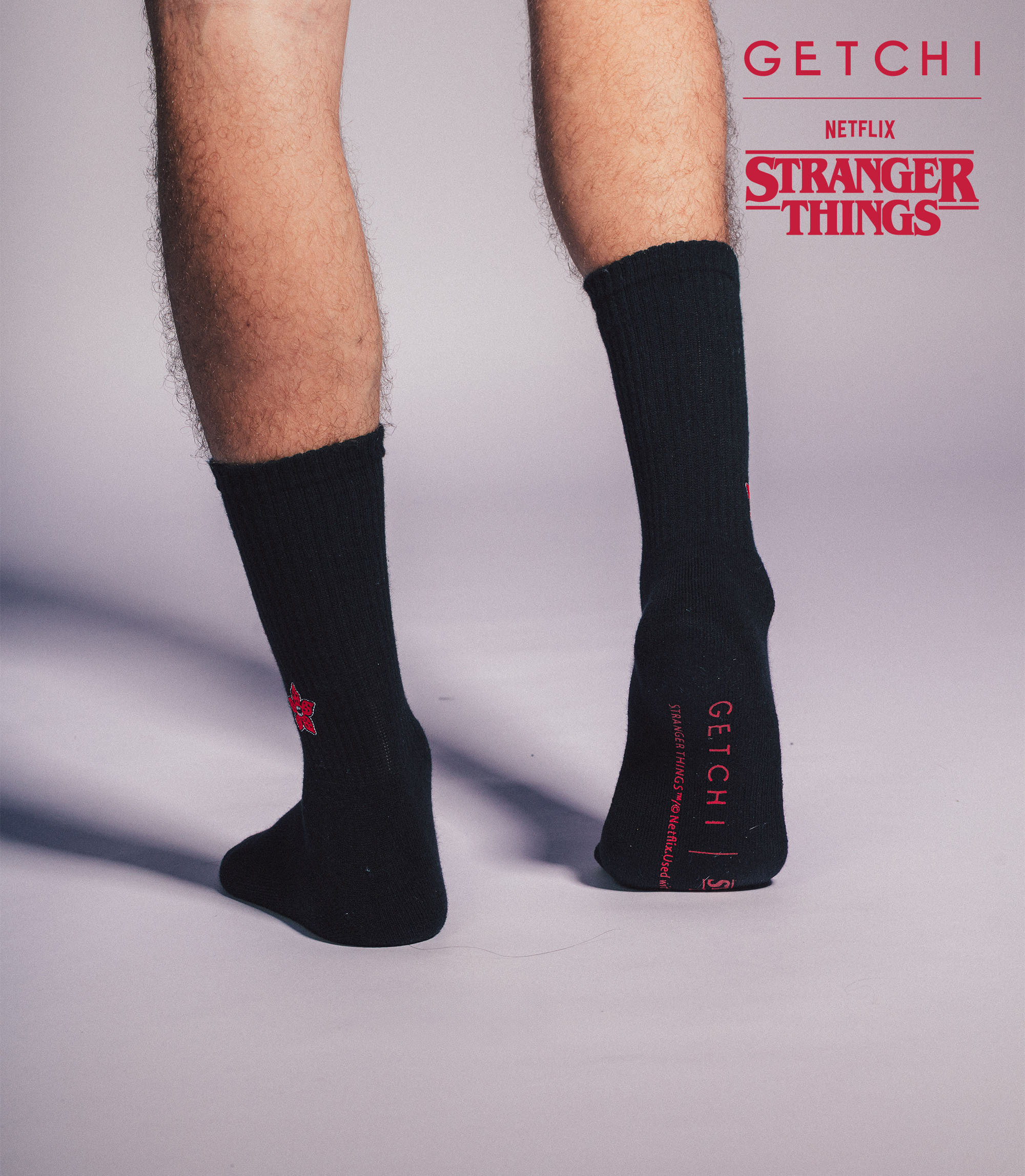 (現貨)Getchi X Stranger Things 魔神系列襪子(黑/白)