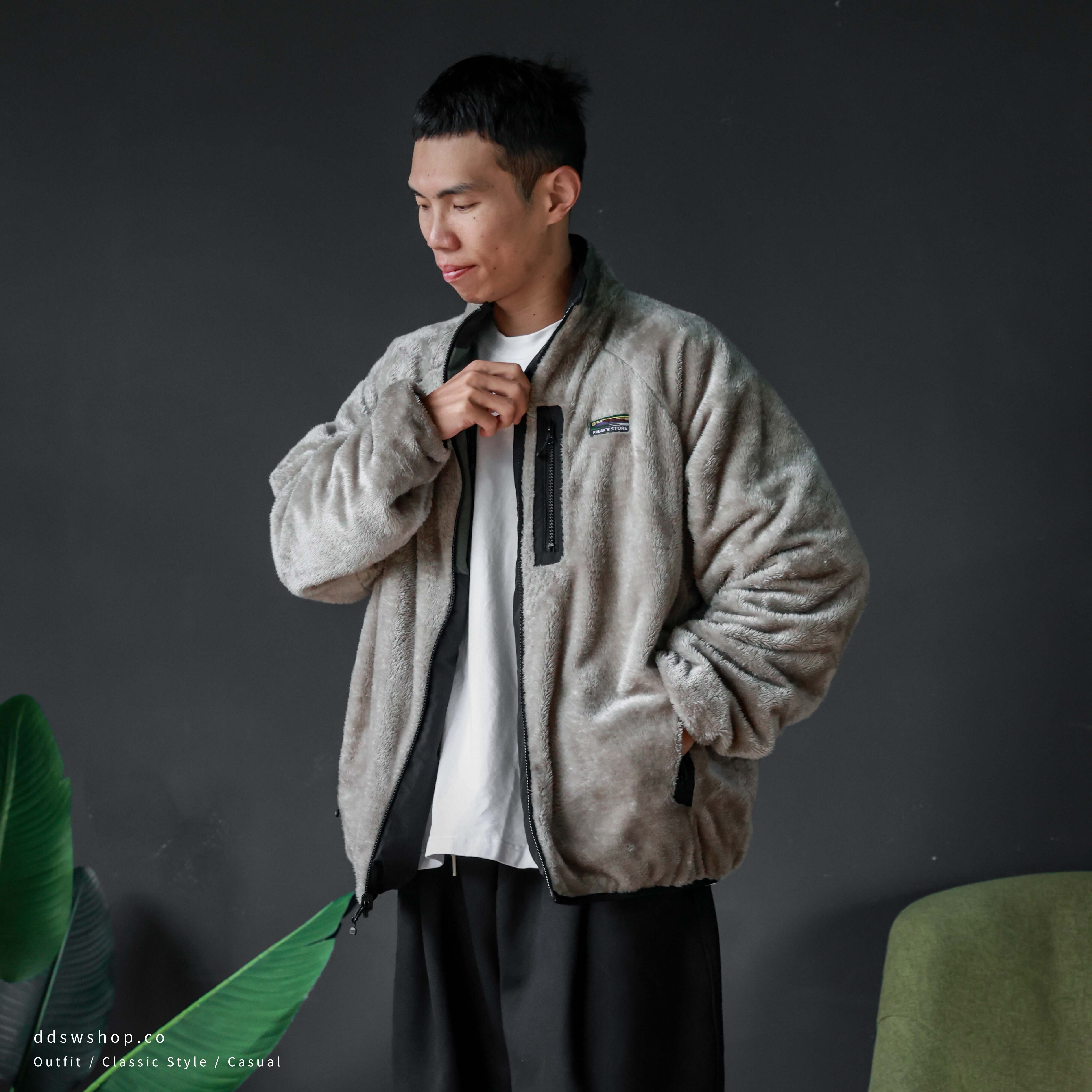 "代購" FREAK'S STORE 尼龍 絨毛 雙面穿 寬鬆外套