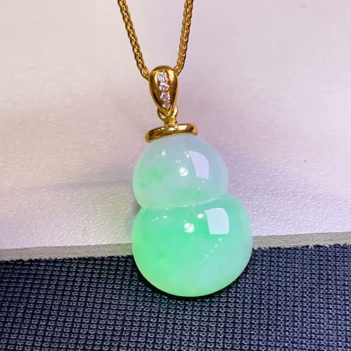 翡翠葫蘆吊墜,天然翡翠A玉, 緬甸玉, Jade, Jadeite