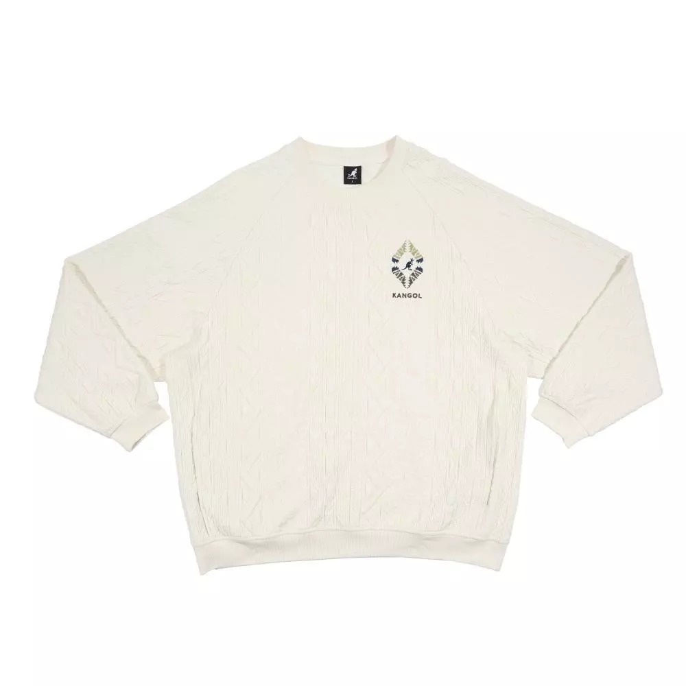 KANGOL 長袖 圖騰  大學T 米白 LOGO 中性 6555100682