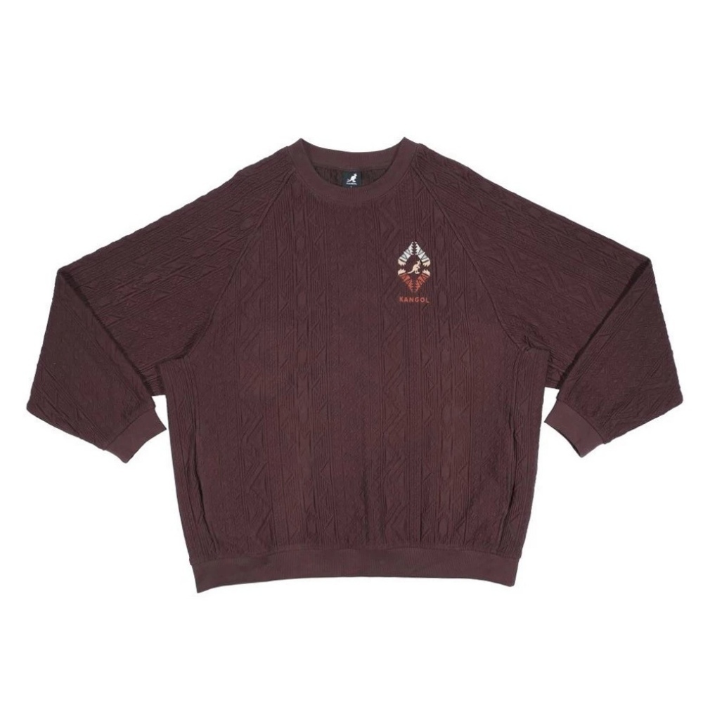 KANGOL 長袖 圖騰  大學T 咖啡 LOGO 中性 6555101502