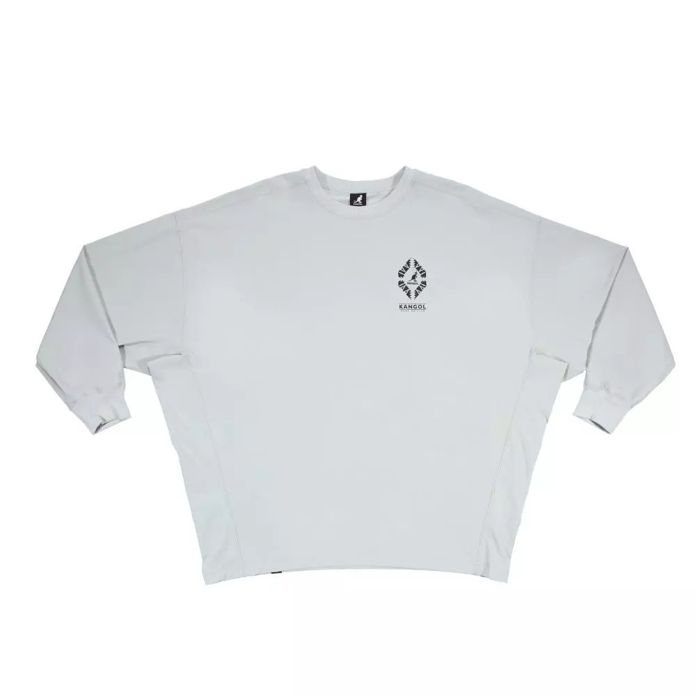 KANGOL 長袖 淺灰 圖騰 薄長T 中性 6555107011