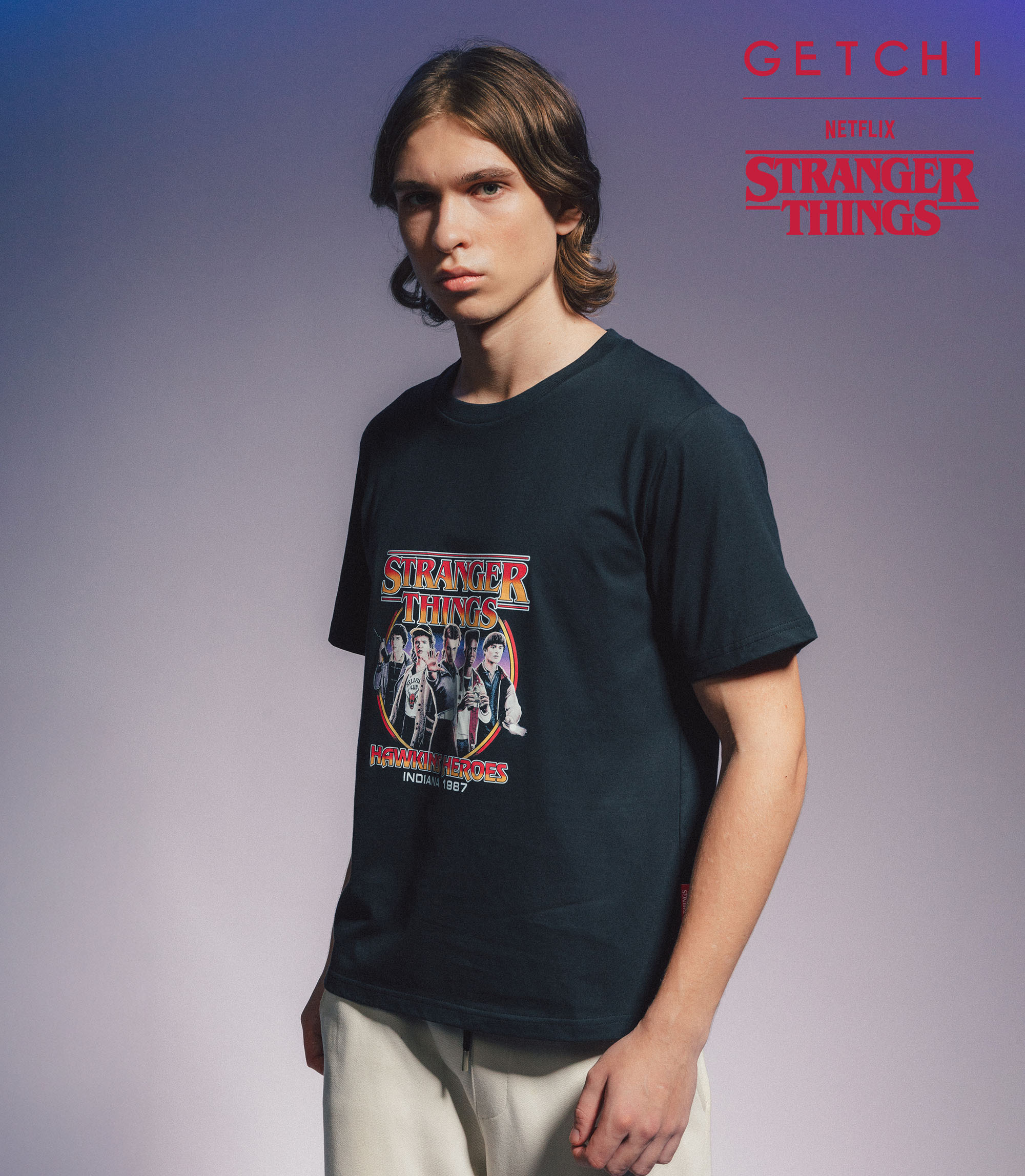 (現貨)Getchi X Stranger Things 中性款 復古英雄小隊T 恤