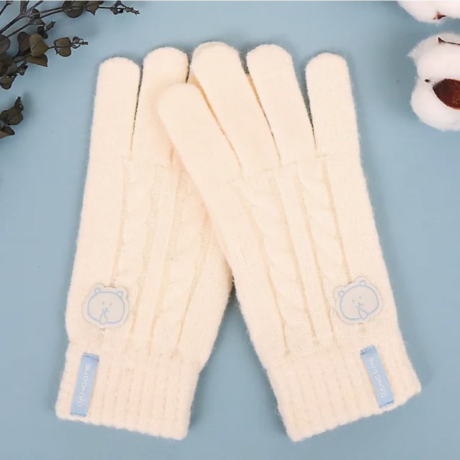 現貨｜韓國限定 白熊 白色針織手套