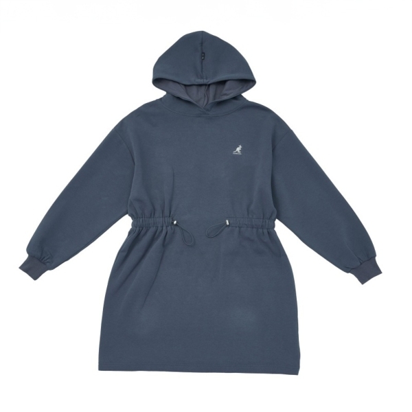 KANGOL 洋裝 深灰 腰身 連帽 連身裙 女 6452158010