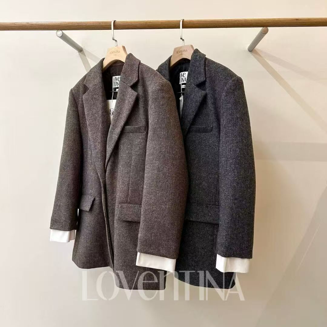 GB5204 拼接袖筆挺西裝外套